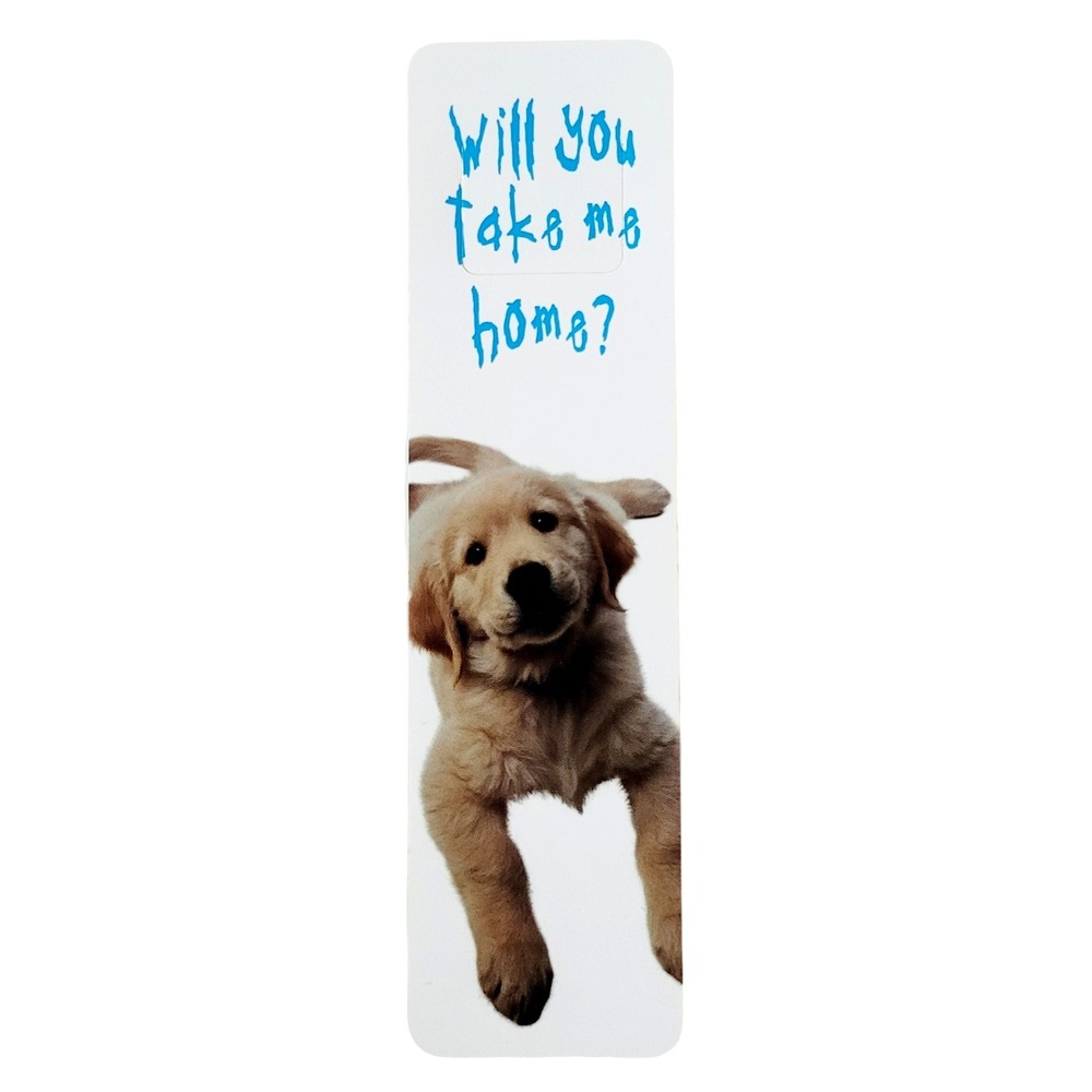 Vintage Y2K Golden Retriever Puppy Bookmark Take me Home Tab-Marks 2001 Antioch